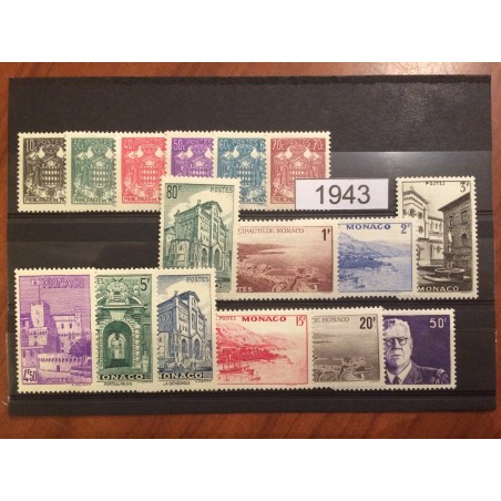 MONACO ANNEE COMPLETE 1943  MNH **