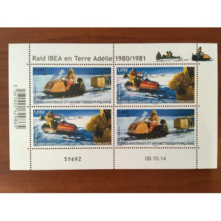 TAAF Yvert Num 737-738 ** MNH Raid Ibea Motoneige ANNEE 2015