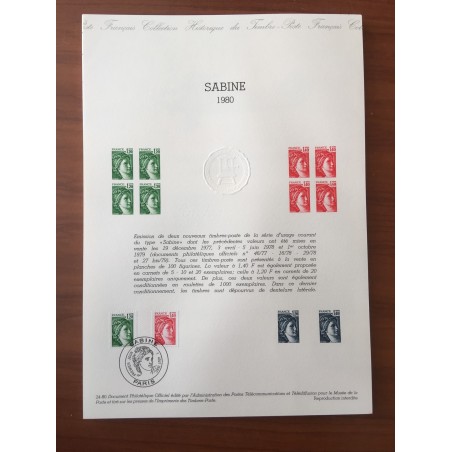 Document Officiel 2101-2102 Sabine  1980 num 24-80