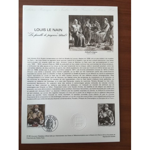 Document Officiel 2108 Tableau Le Nain  1980 num 37-80