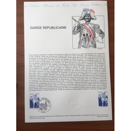 Document Officiel 2115 Garde cheval  1980 num 38-80