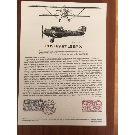 Document Officiel 55 Costes et Le Brix Breguet  1981 num 32-81