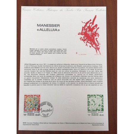 Document Officiel 2169 tableau  Manessier  1981 num 49-81