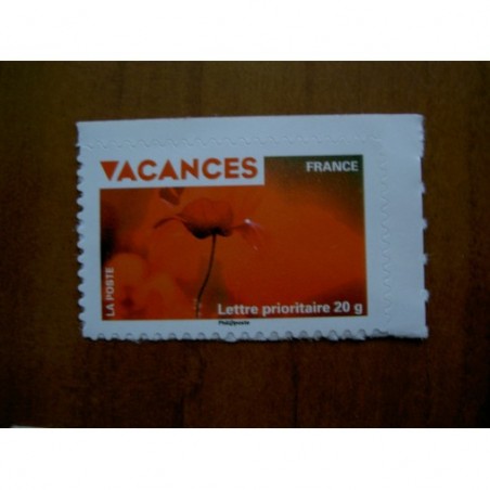 France Autoadhésifs Yvert num 322 Vacances rouges coquelicot Annee 2009