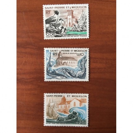 Saint Pierre et Miquelon 438-440 ** MNH Eglise année 1974