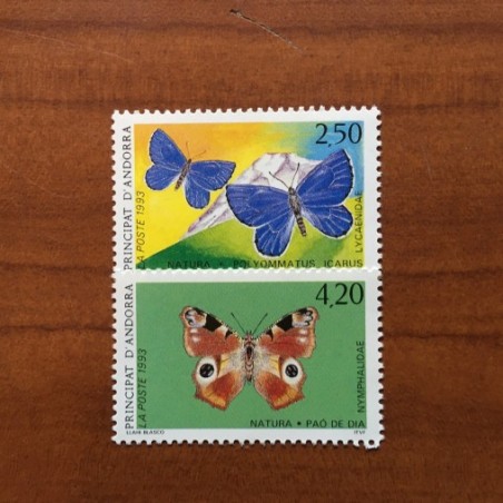 Andorre 432-433 ** MNH Papillon  Année 1993