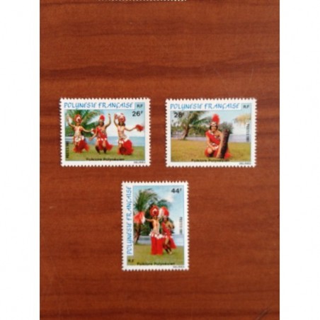 POLYNESIE NUM 165-167 ** MNH Danse Folklore ANNEE 1981