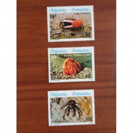 POLYNESIE NUM 246-248 ** MNH Faune Crabe ANNEE 1986