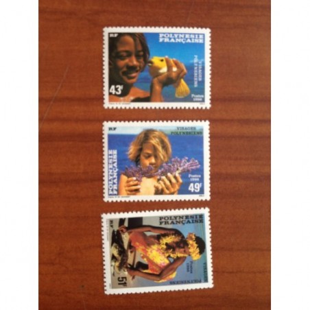 POLYNESIE NUM 249-251 ** MNH Visage Polynesie ANNEE 1986