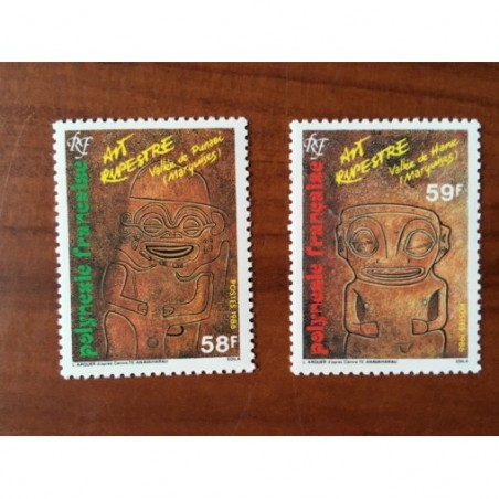 POLYNESIE NUM 259-260 ** MNH Art Rupestre ANNEE 1986