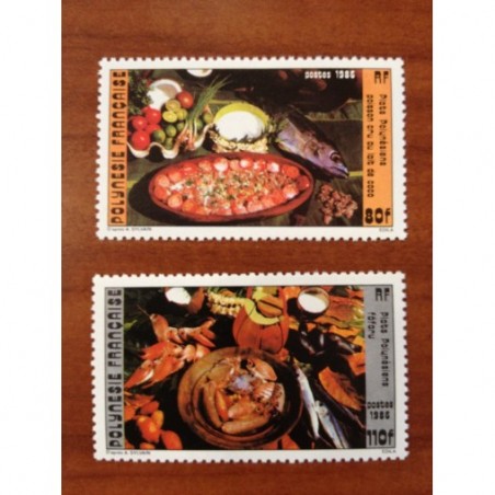 POLYNESIE NUM 261-262 ** MNH Cuisine ANNEE 1986