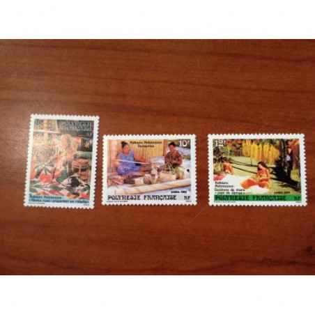 POLYNESIE NUM 263-265 ** MNH Folklore ANNEE 1986