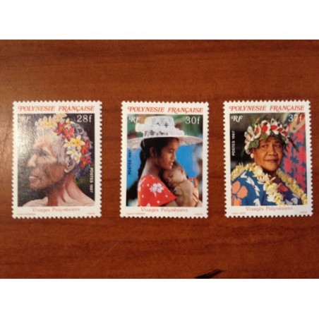 POLYNESIE NUM 272-274 ** MNH Visage ANNEE 1987