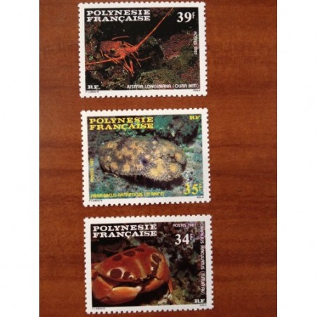 POLYNESIE NUM 275-277 ** MNH Faune Crabe ANNEE 1987