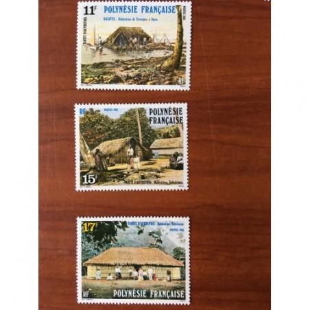 POLYNESIE NUM 299-301 ** MNH Tahiti Autrefois ANNEE 1988