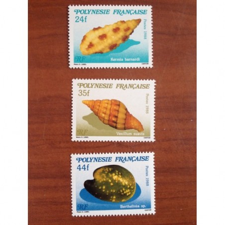 POLYNESIE NUM 312-314 ** MNH Faune Coquillage ANNEE 1988