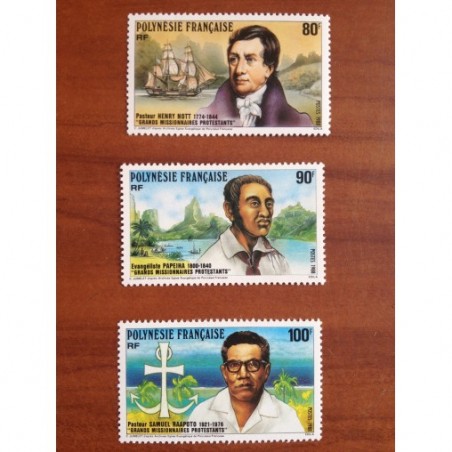 POLYNESIE NUM 318-320 ** MNH Missionnaire ANNEE 1988