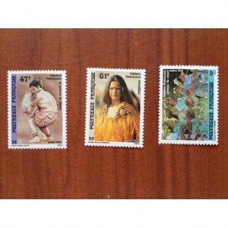 POLYNESIE NUM 333-335 ** MNH Folklore ANNEE 1989