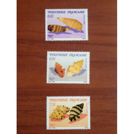 POLYNESIE NUM 343-345 ** MNH Coquillage ANNEE 1989