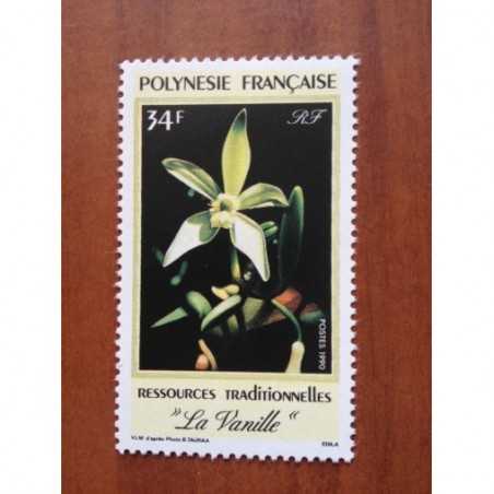 POLYNESIE NUM 350 ** MNH Vanille orchidee ANNEE 1990