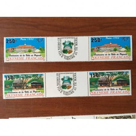 POLYNESIE NUM 358A-359A ** MNH Ville de Papeete ANNEE 1990