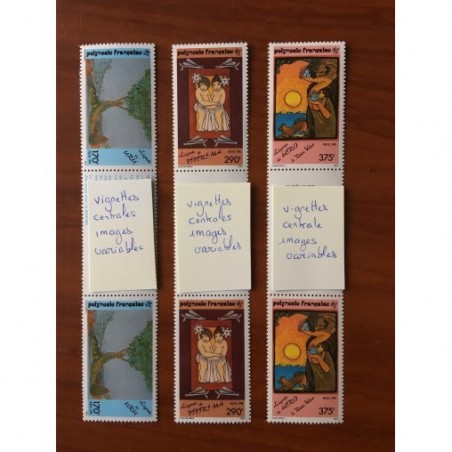 POLYNESIE NUM 368A-370A ** MNH Legende  ANNEE 1990