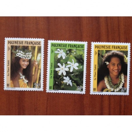 POLYNESIE NUM 371-373 ** MNH Tiaré ANNEE 1990