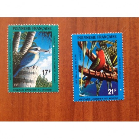 POLYNESIE NUM 383-384 ** MNH Faune oiseau Bird ANNEE 1991