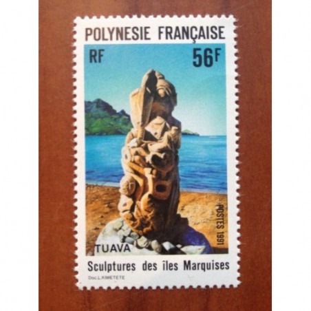 POLYNESIE NUM 386 ** MNH Sculpture ANNEE 1991