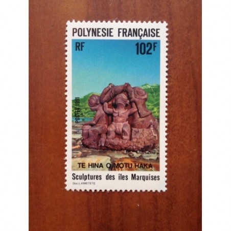 POLYNESIE NUM 387 ** MNH Sculpture ANNEE 1991