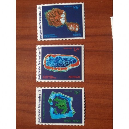 POLYNESIE NUM 405-407 ** MNH Espace ANNEE 1992