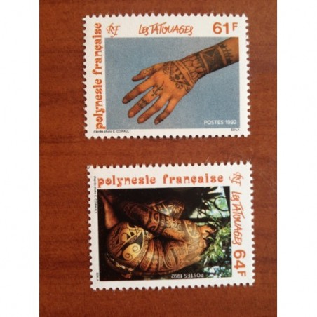 POLYNESIE NUM 413-414 ** MNH Tatouage ANNEE 1992