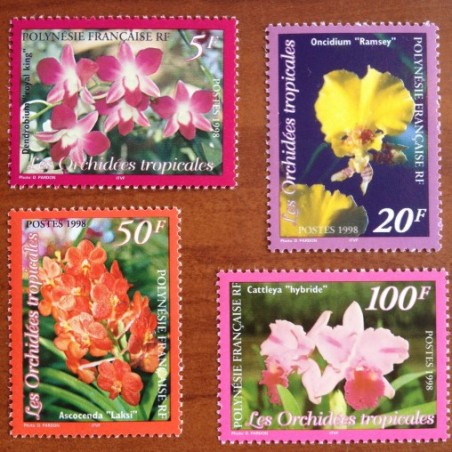 POLYNESIE NUM 560-563 ** MNH Orchidee ANNEE 1998