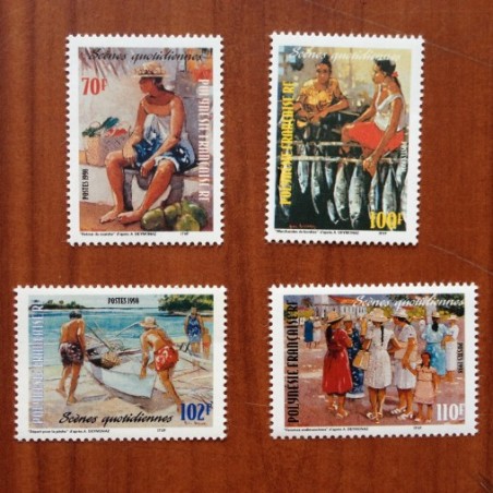 POLYNESIE NUM 574-577 ** MNH Tableau Deymonaz ANNEE 1998