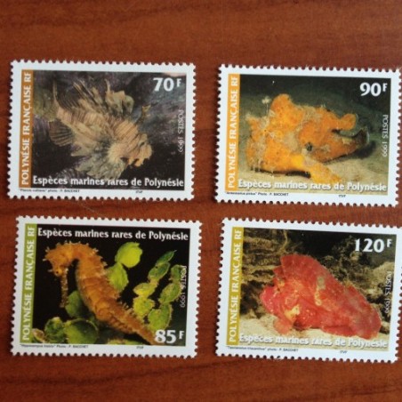 POLYNESIE NUM 580-583 ** MNH Faune fish hippocampe ANNEE 1999