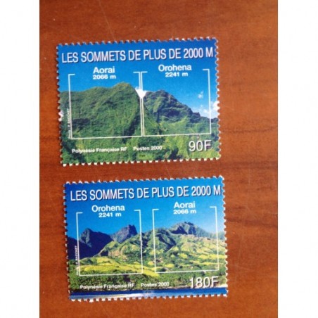 POLYNESIE NUM 623-624 ** MNH Sommets ANNEE 2000