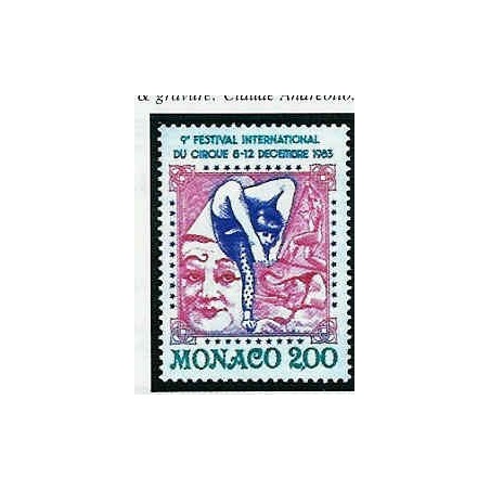 Monaco Num 1397 ** MNH Cirque Clown  année 1983