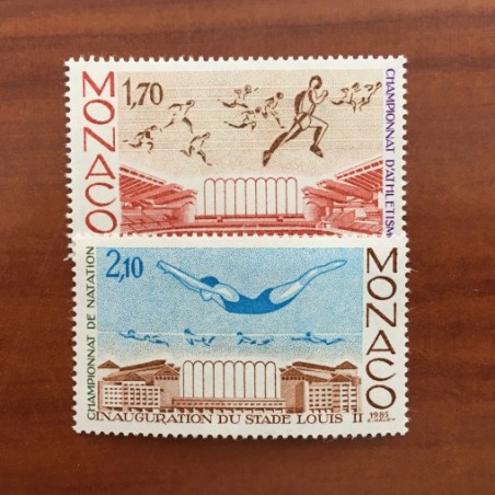 Monaco Num 1475-1476 ** MNH Athletisme année 1985