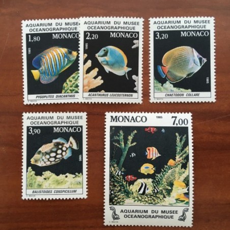 Monaco Num 1483-1487 ** MNH Poissons année 1985