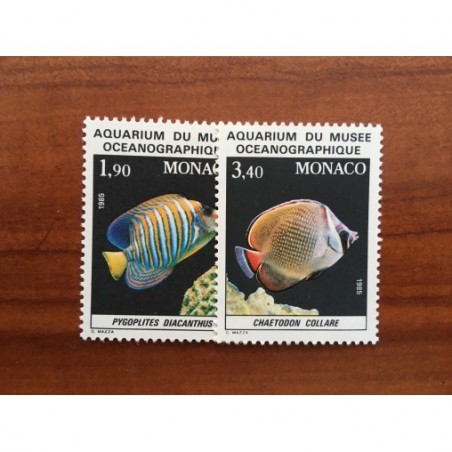 Monaco Num 1541-1542 ** MNH Poissons  année 1986