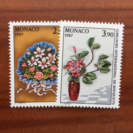 Monaco Num 1551-1552 ** MNH Bouquet année 1986