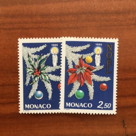 Monaco Num 1554-1555 ** MNH noel année 1986