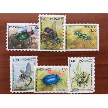 Monaco Num 1567-1572 ** MNH Mercantour Insecte année 1987