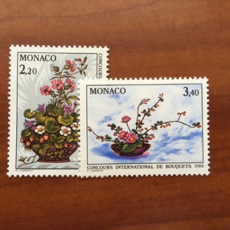 Monaco Num 1597-1598 ** MNH Bouquet année 1987