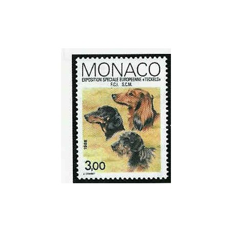 Monaco Num 1624 ** MNH Chien Teckels année 1988