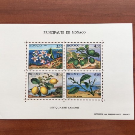 Monaco Num 1749-1752 ** MNH Citron Flore  année 1990