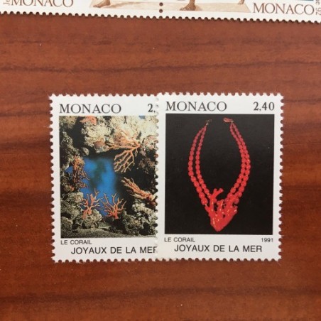 Monaco Num 1774-1775 ** MNH Corail  année 1991