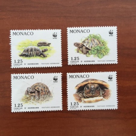 Monaco Num 1805-1808 ** MNH WWF Tortue Hermann année 1991