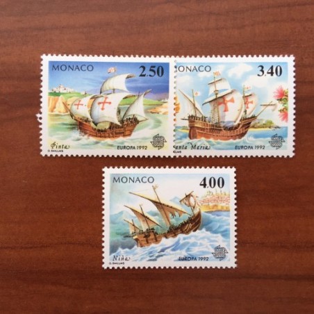 Monaco Num 1825-1827 ** MNH Europa Voilier année 1992