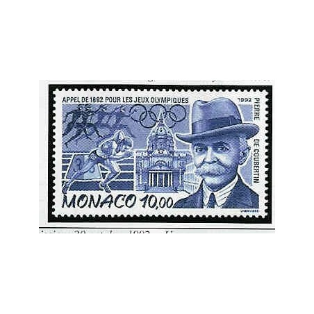 Monaco Num 1853 ** MNH Pierre de Coubertin JO année 1992